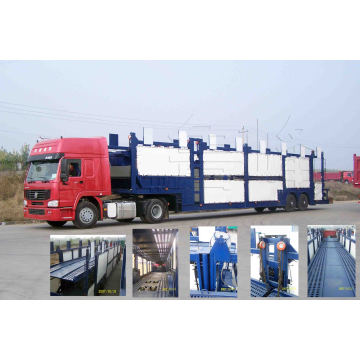 Camión de semirremolque para vehículos y vehículos de transporte Tri-Axle con capacidad de carga de 10 automóviles